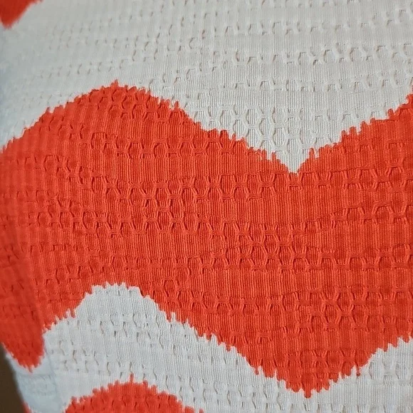 Limited Chevron Dress Orange And White - Picture 6 of 9